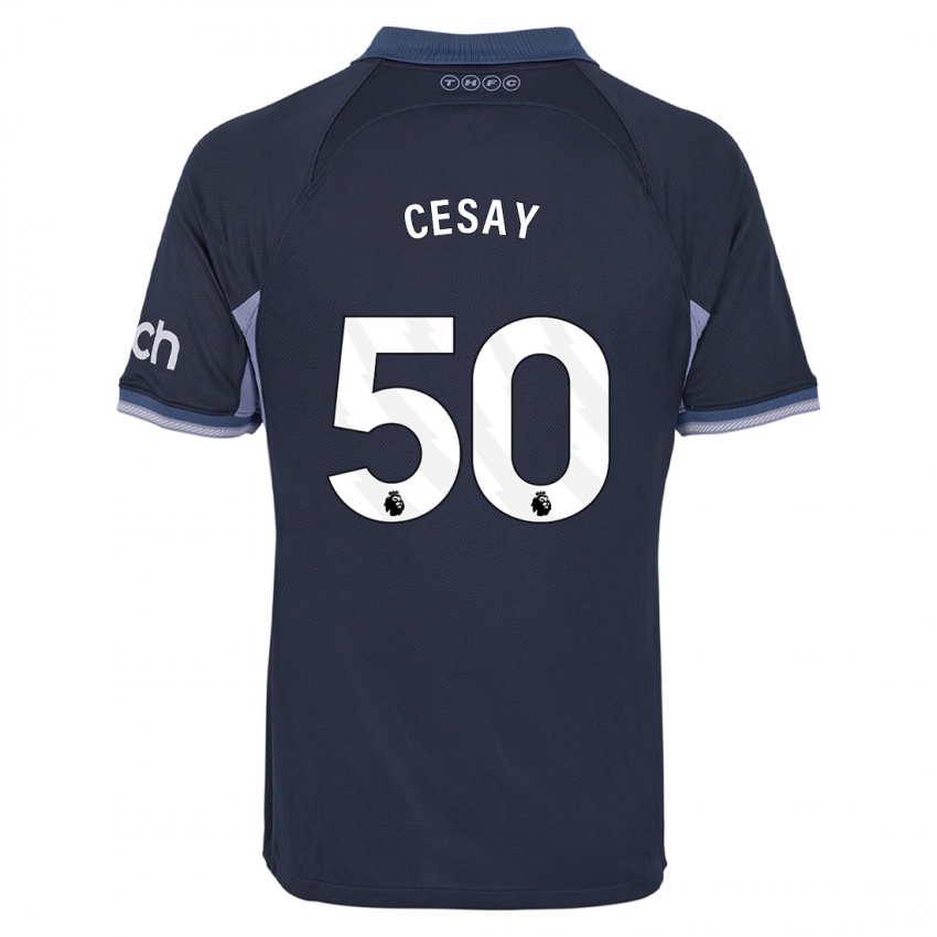 Mulher Camisola Kallum Cesay #50 Azul Escuro Alternativa 2023/24 Camisa