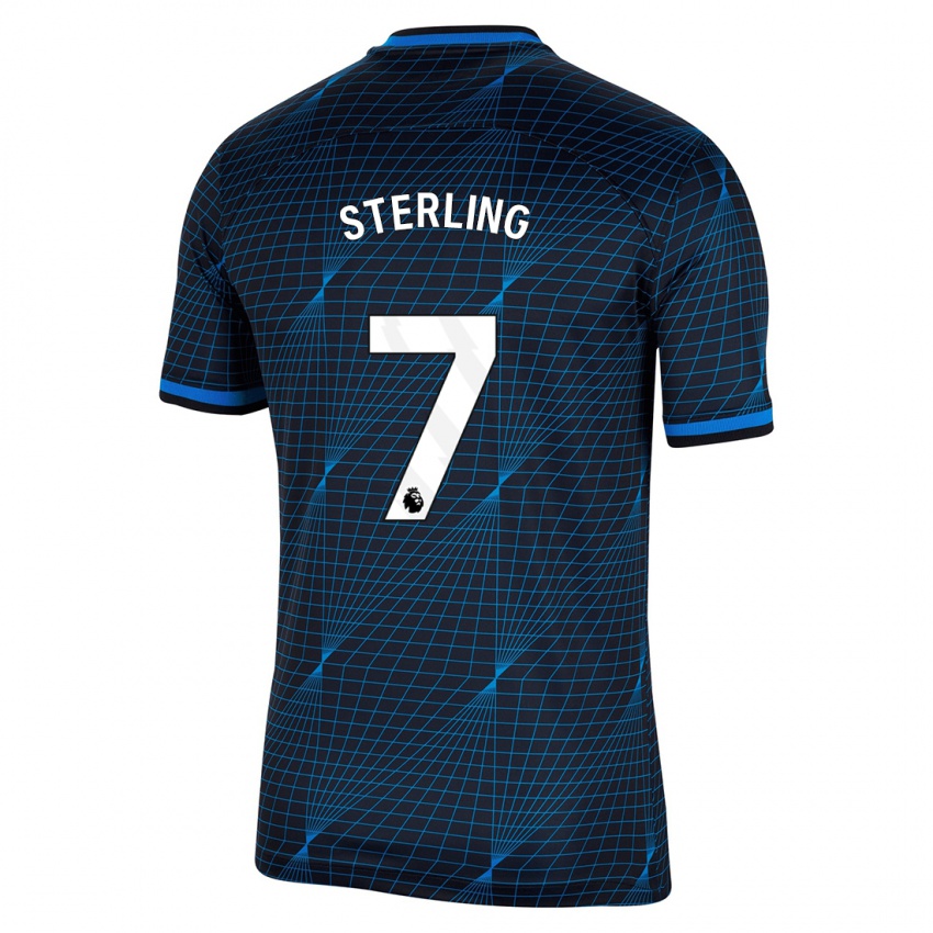 Mulher Camisola Raheem Sterling #7 Azul Escuro Alternativa 2023/24 Camisa