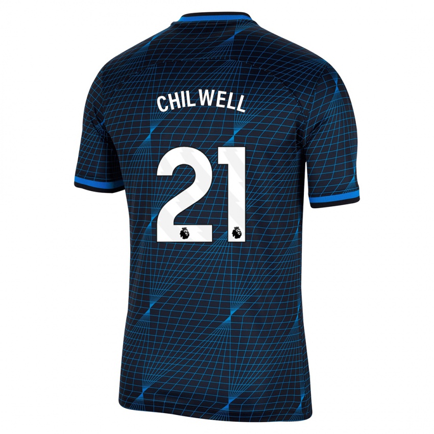 Mulher Camisola Ben Chilwell #21 Azul Escuro Alternativa 2023/24 Camisa