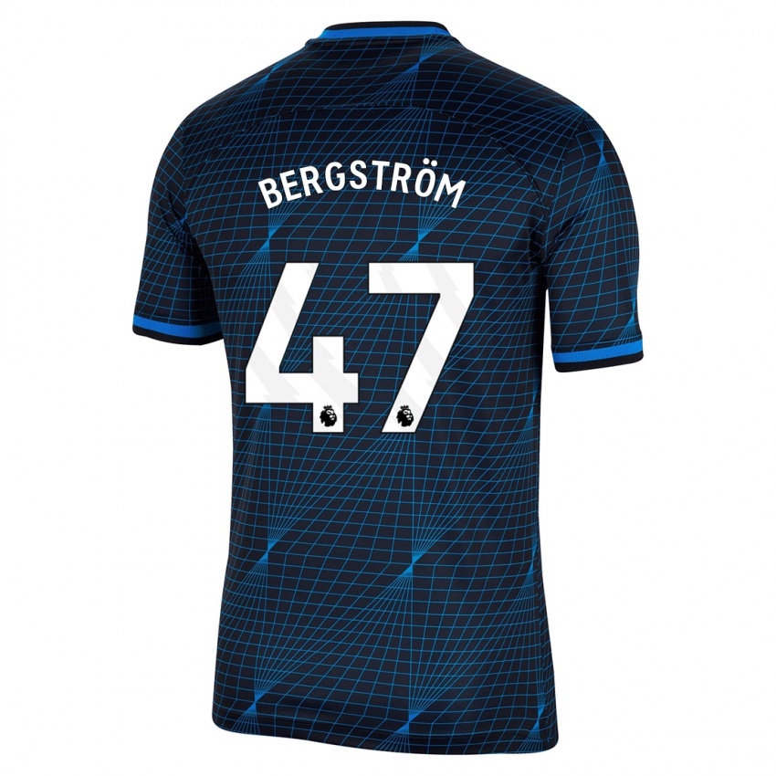 Mulher Camisola Lucas Bergström #47 Azul Escuro Alternativa 2023/24 Camisa