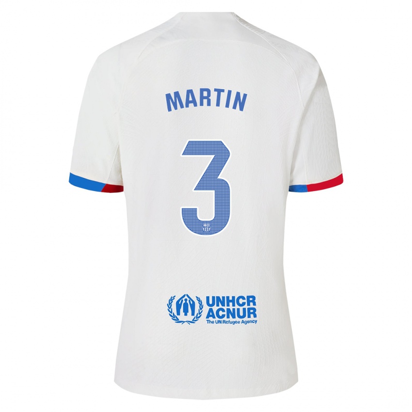 Mulher Camisola Gerard Martin #3 Branco Alternativa 2023/24 Camisa