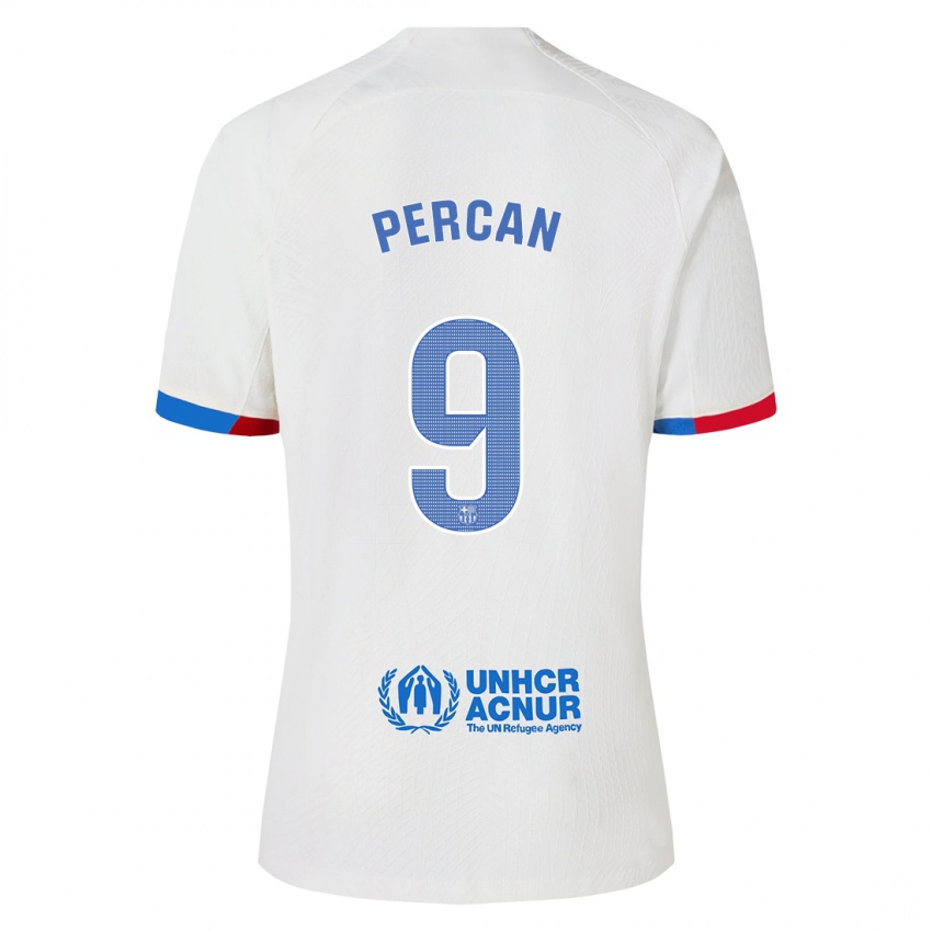 Mulher Camisola Diego Percan #9 Branco Alternativa 2023/24 Camisa