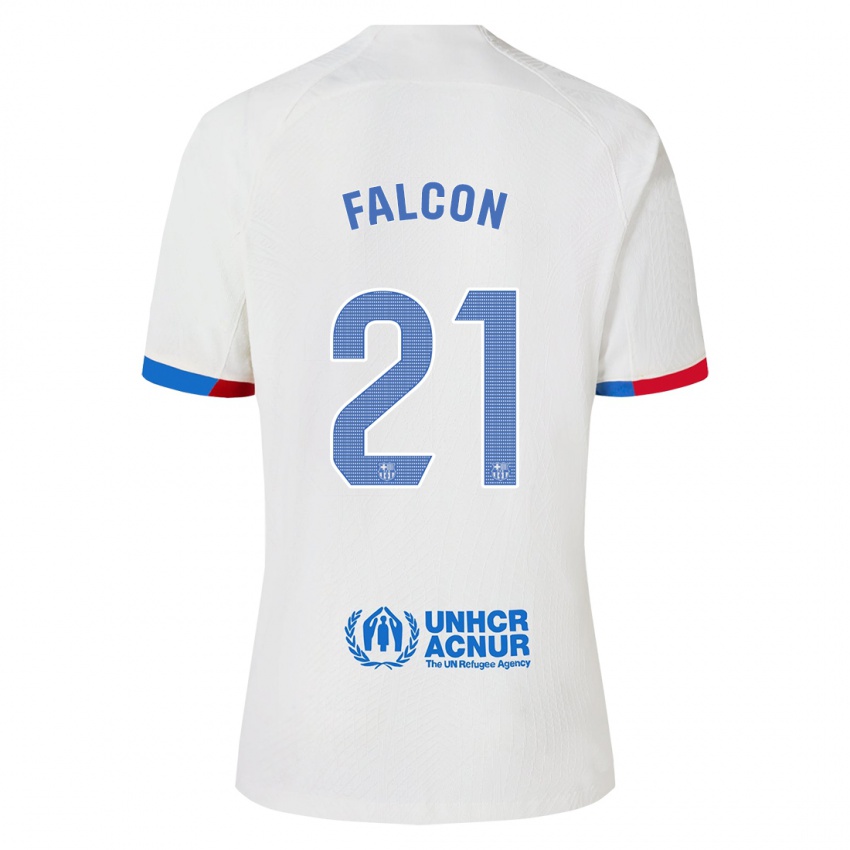 Mulher Camisola Andrea Falcon #21 Branco Alternativa 2023/24 Camisa