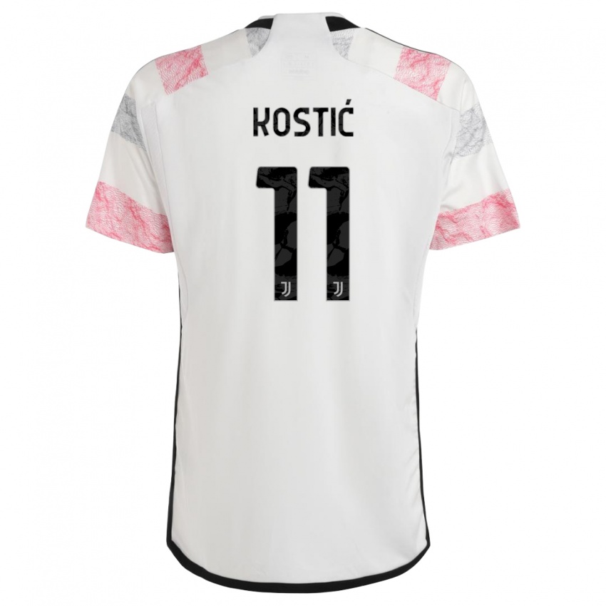 Mulher Camisola Filip Kostic #11 Branco Rosa Alternativa 2023/24 Camisa