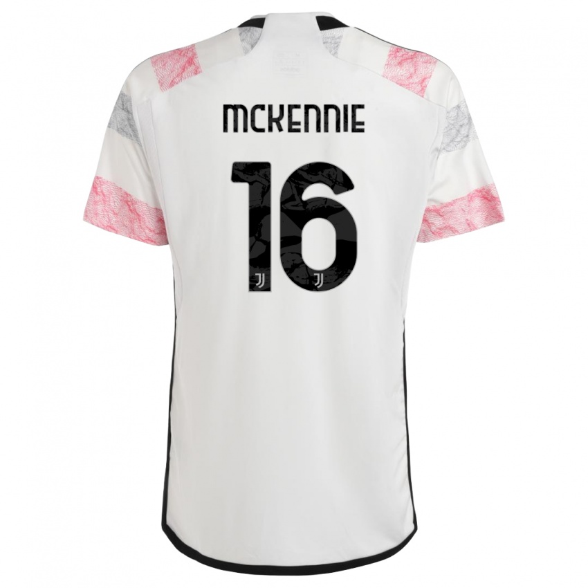 Mulher Camisola Weston Mckennie #16 Branco Rosa Alternativa 2023/24 Camisa