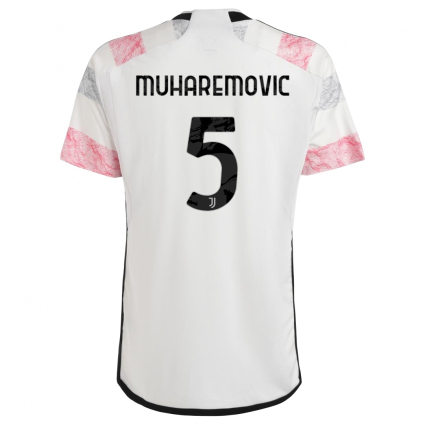 Mulher Camisola Tarik Muharemovic #5 Branco Rosa Alternativa 2023/24 Camisa