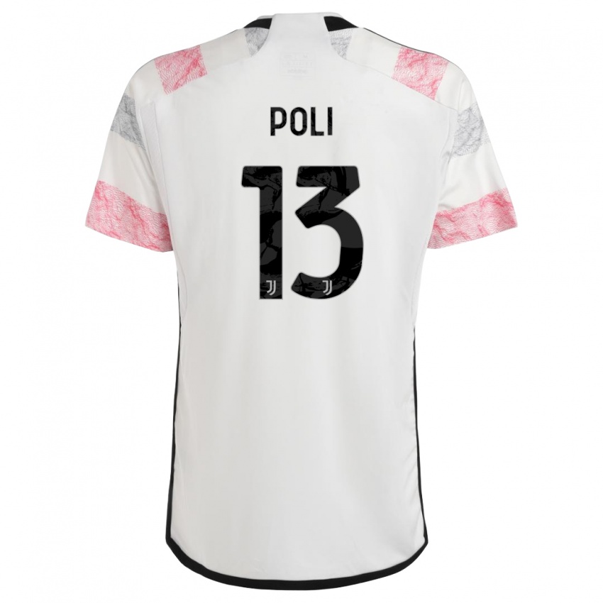 Mulher Camisola Fabrizio Poli #13 Branco Rosa Alternativa 2023/24 Camisa