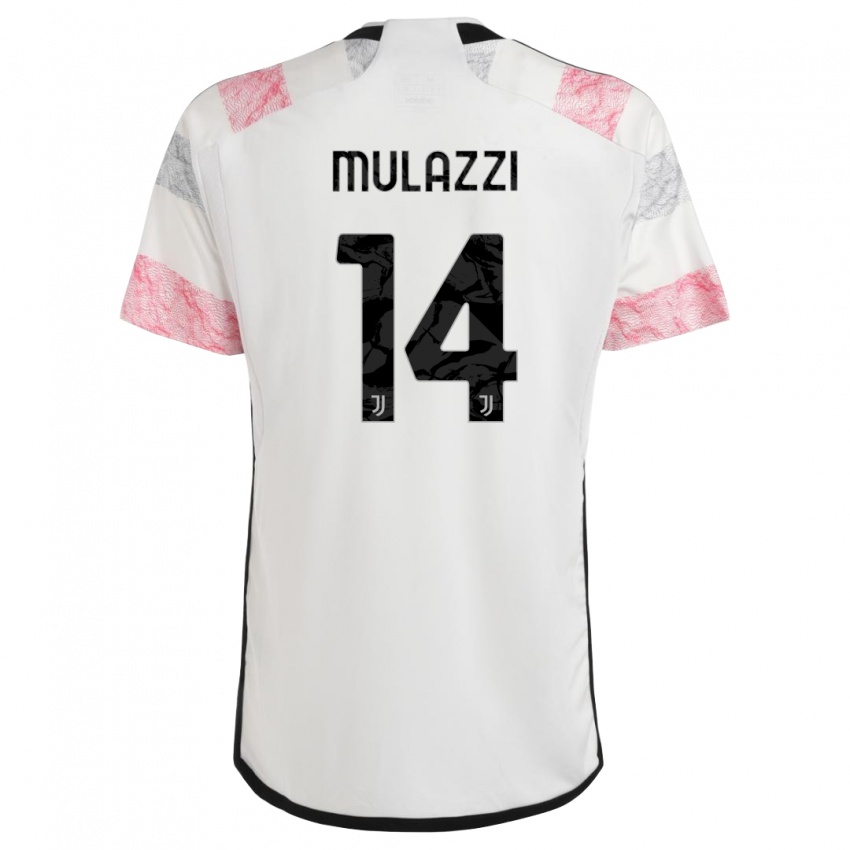 Mulher Camisola Gabriele Mulazzi #14 Branco Rosa Alternativa 2023/24 Camisa