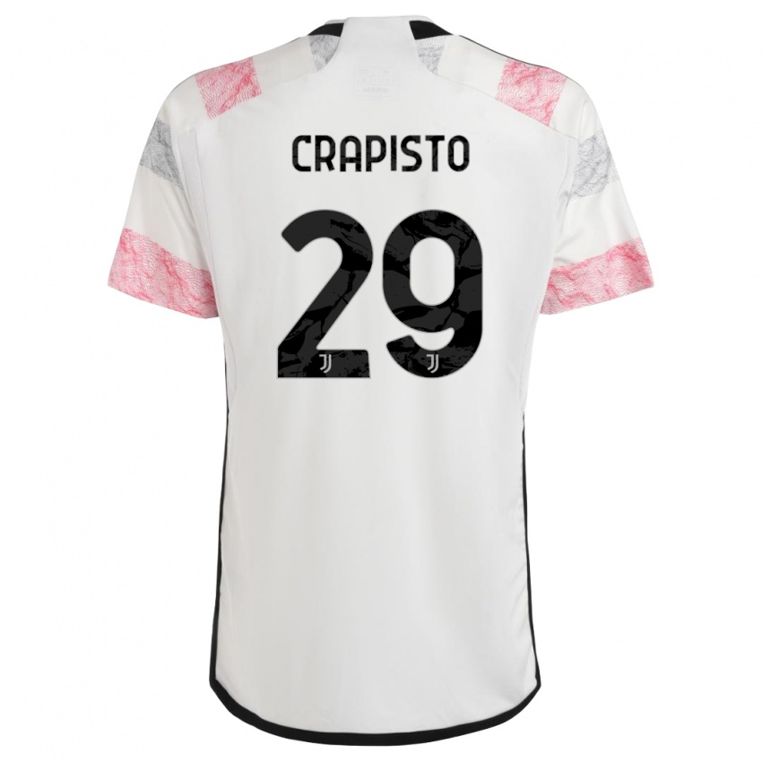 Mulher Camisola Francesco Crapisto #29 Branco Rosa Alternativa 2023/24 Camisa