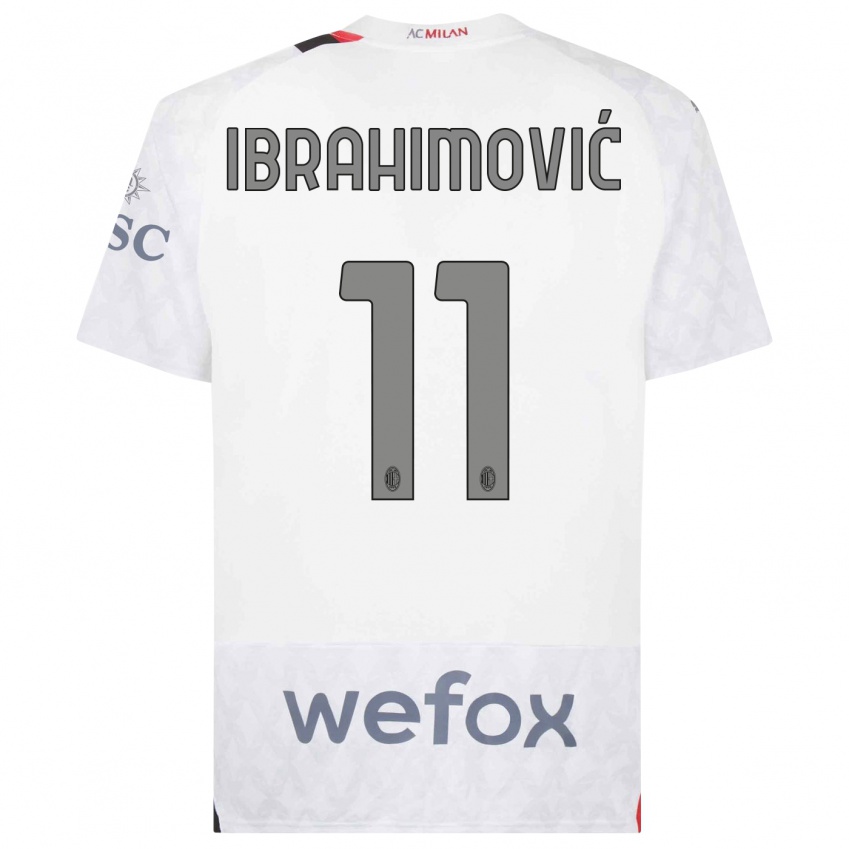 Mulher Camisola Zlatan Ibrahimovic #11 Branco Alternativa 2023/24 Camisa