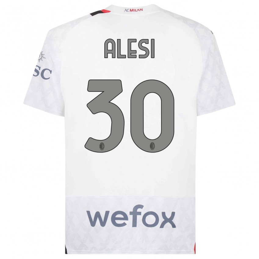 Mulher Camisola Gabriele Alesi #30 Branco Alternativa 2023/24 Camisa