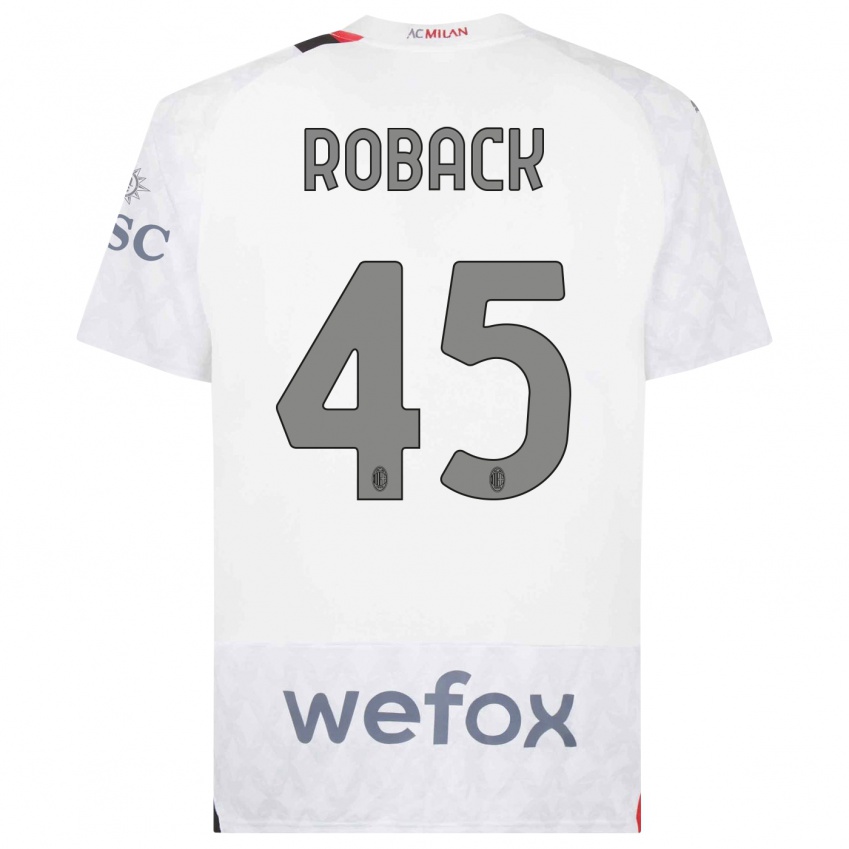 Mulher Camisola Emil Roback #45 Branco Alternativa 2023/24 Camisa