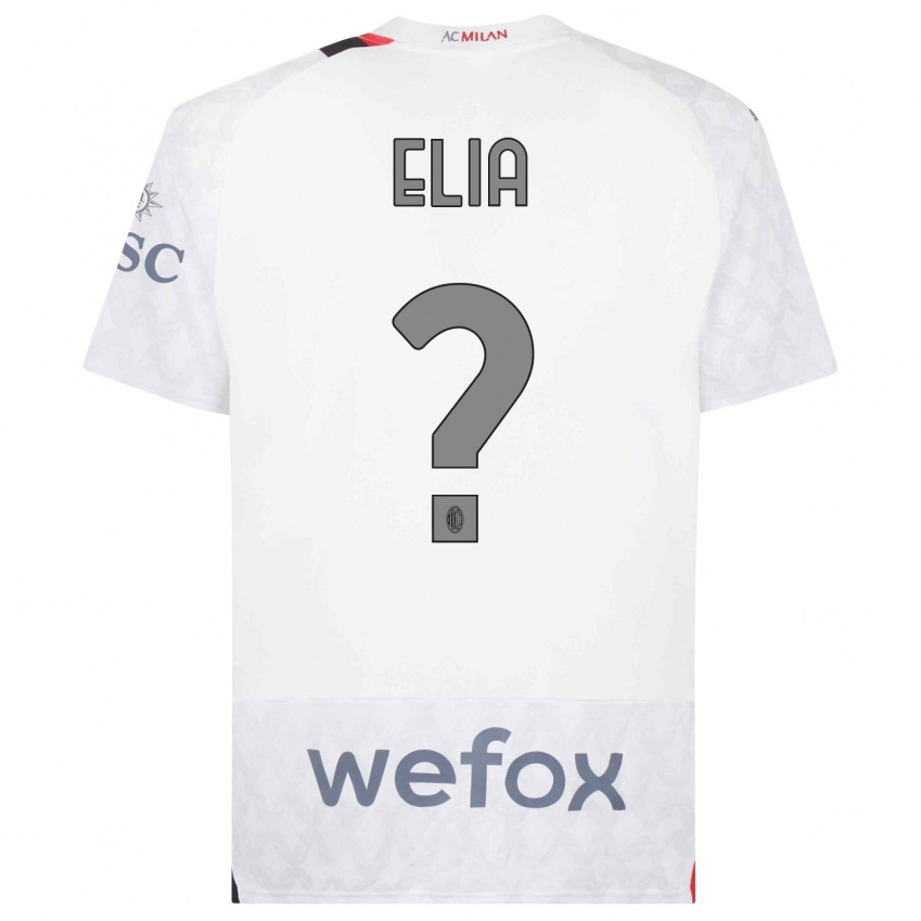 Mulher Camisola Emanuele Elia #0 Branco Alternativa 2023/24 Camisa