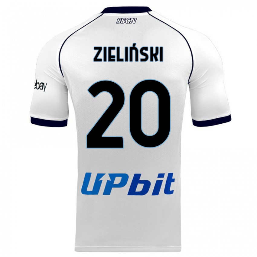 Mulher Camisola Piotr Zielinski #20 Branco Alternativa 2023/24 Camisa