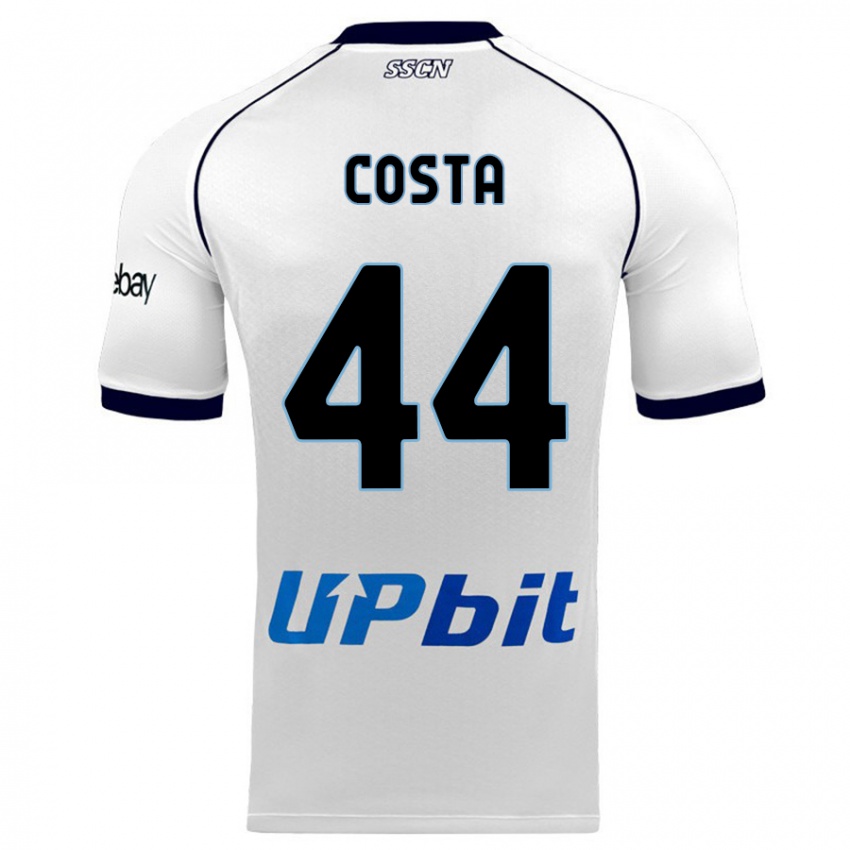 Mulher Camisola Filippo Costa #44 Branco Alternativa 2023/24 Camisa