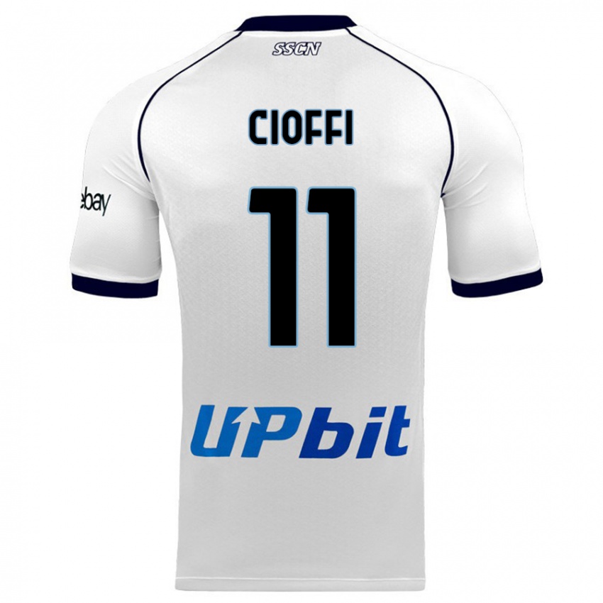 Mulher Camisola Antonio Cioffi #11 Branco Alternativa 2023/24 Camisa