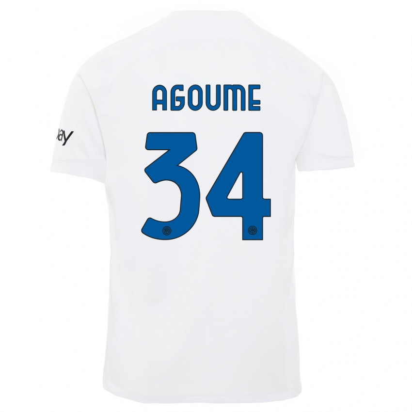 Mulher Camisola Lucien Agoume #34 Branco Alternativa 2023/24 Camisa