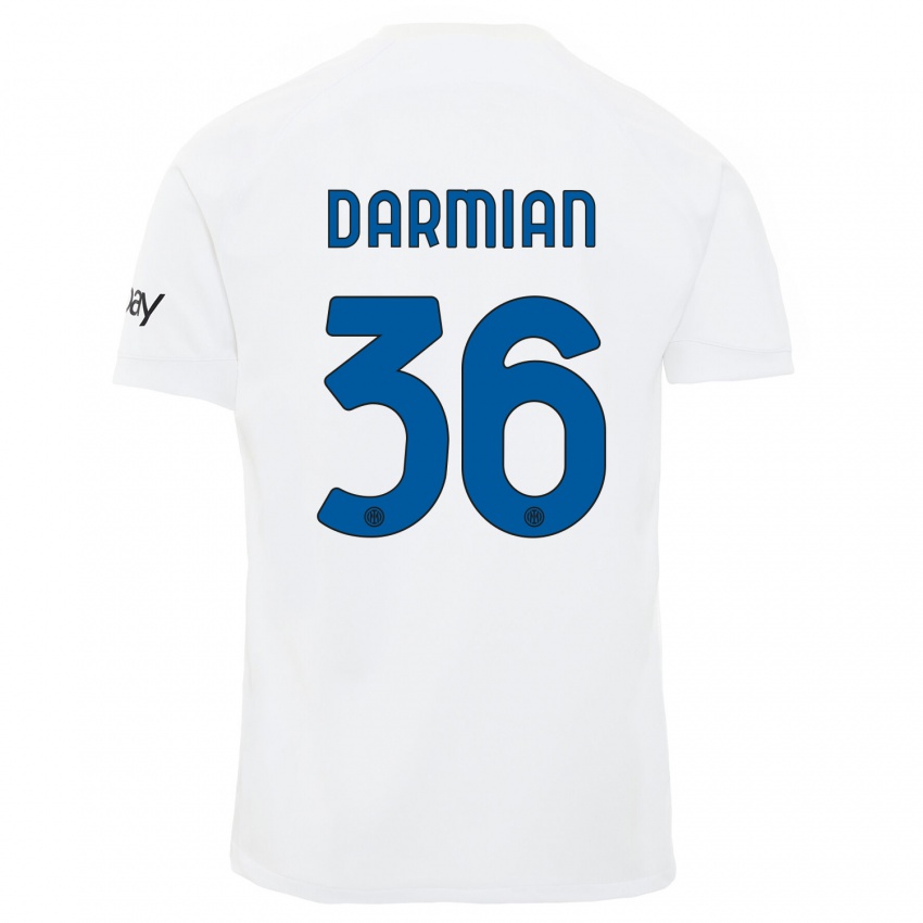 Mulher Camisola Matteo Darmian #36 Branco Alternativa 2023/24 Camisa