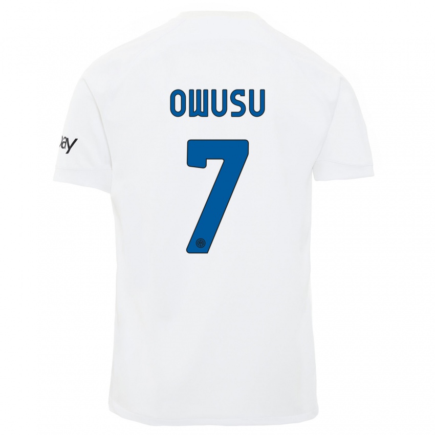 Mulher Camisola Enoch Owusu #7 Branco Alternativa 2023/24 Camisa
