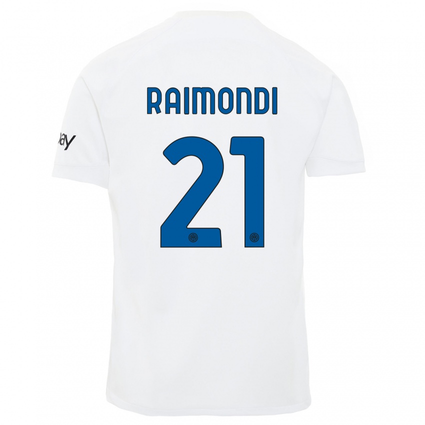 Mulher Camisola Paolo Raimondi #21 Branco Alternativa 2023/24 Camisa
