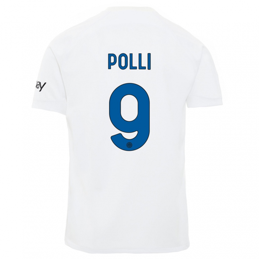 Mulher Camisola Elisa Polli #9 Branco Alternativa 2023/24 Camisa