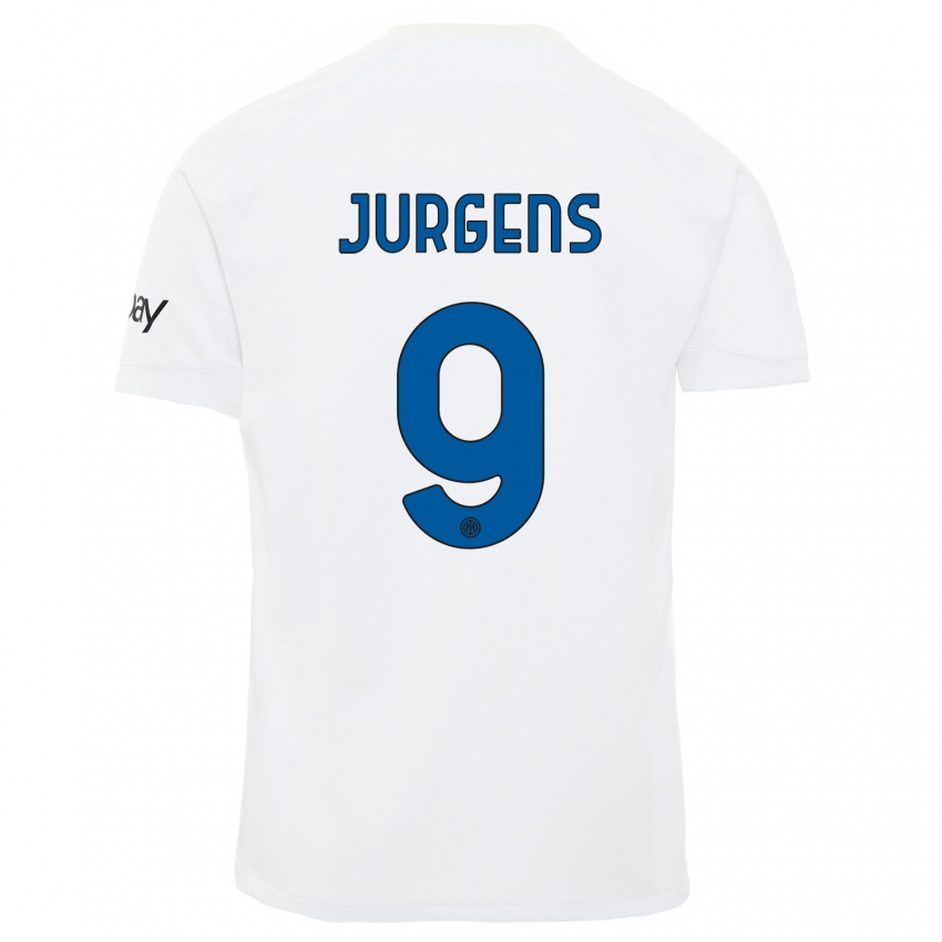 Mulher Camisola Oliver Jurgens #9 Branco Alternativa 2023/24 Camisa