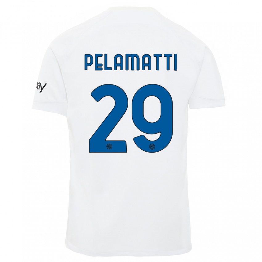 Mulher Camisola Andrea Pelamatti #29 Branco Alternativa 2023/24 Camisa