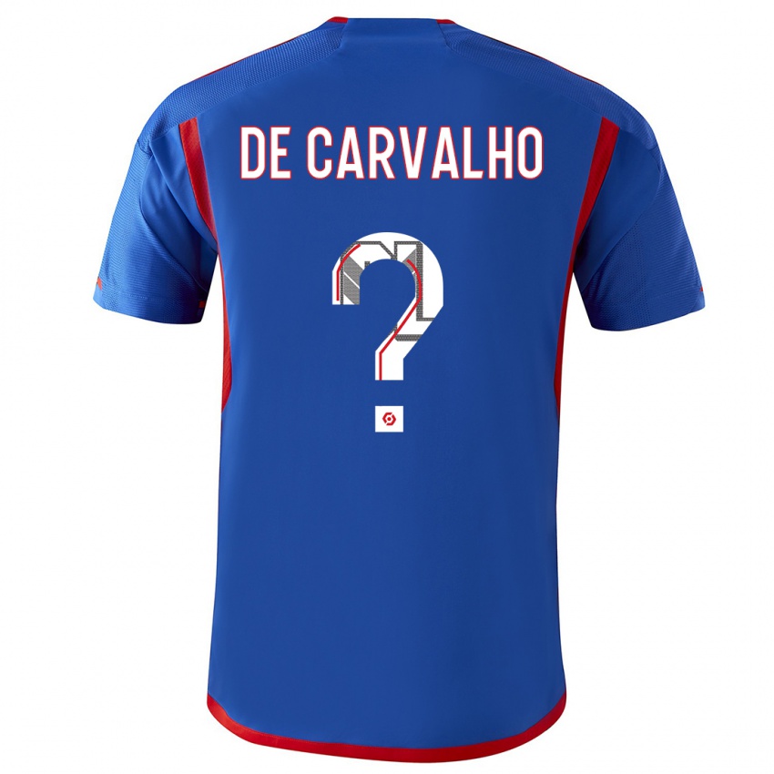 Mulher Camisola Mathys De Carvalho #0 Azul Vermelho Alternativa 2023/24 Camisa