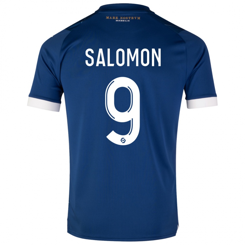 Mulher Camisola Maeva Salomon #9 Azul Escuro Alternativa 2023/24 Camisa