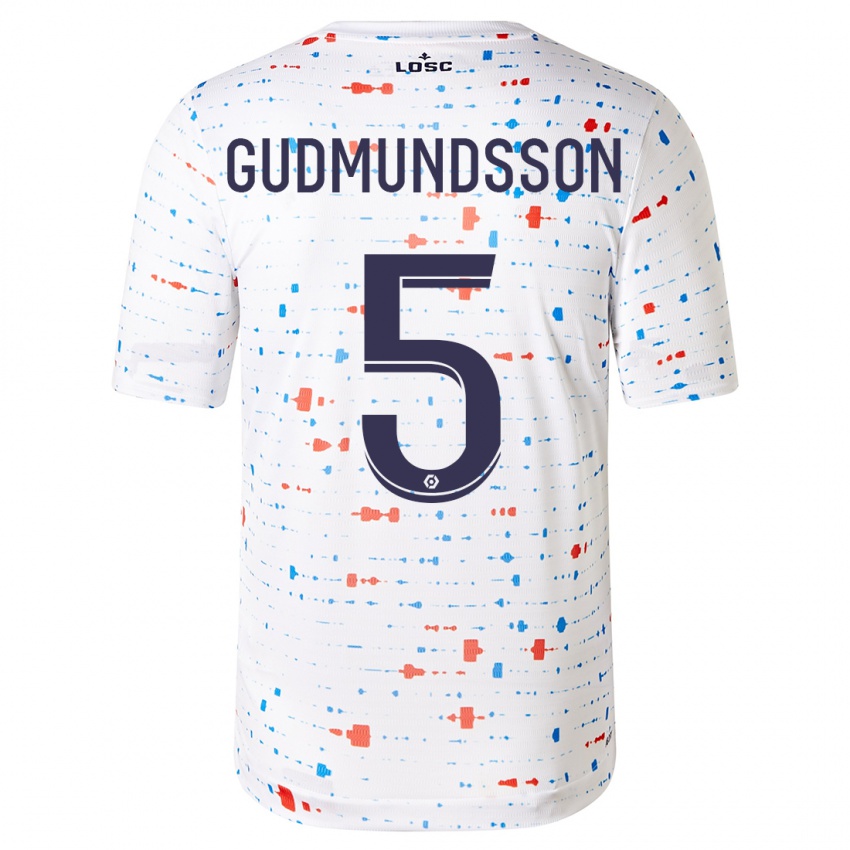 Mulher Camisola Gabriel Gudmundsson #5 Branco Alternativa 2023/24 Camisa