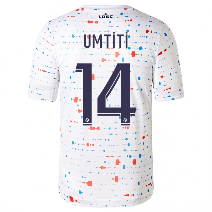 Mulher Camisola Samuel Umtiti #14 Branco Alternativa 2023/24 Camisa