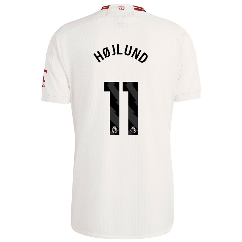 Mulher Camisola Rasmus Højlund #11 Branco Terceiro 2023/24 Camisa