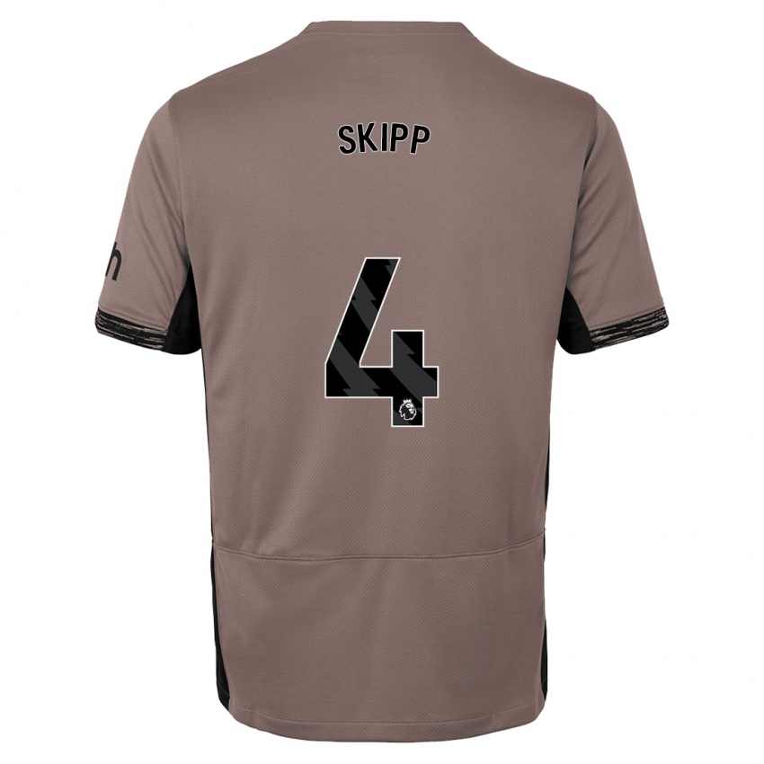 Mulher Camisola Oliver Skipp #4 Bege Escuro Terceiro 2023/24 Camisa