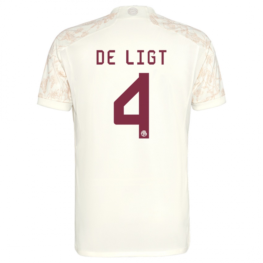 Mulher Camisola Matthijs De Ligt #4 Off White Terceiro 2023/24 Camisa
