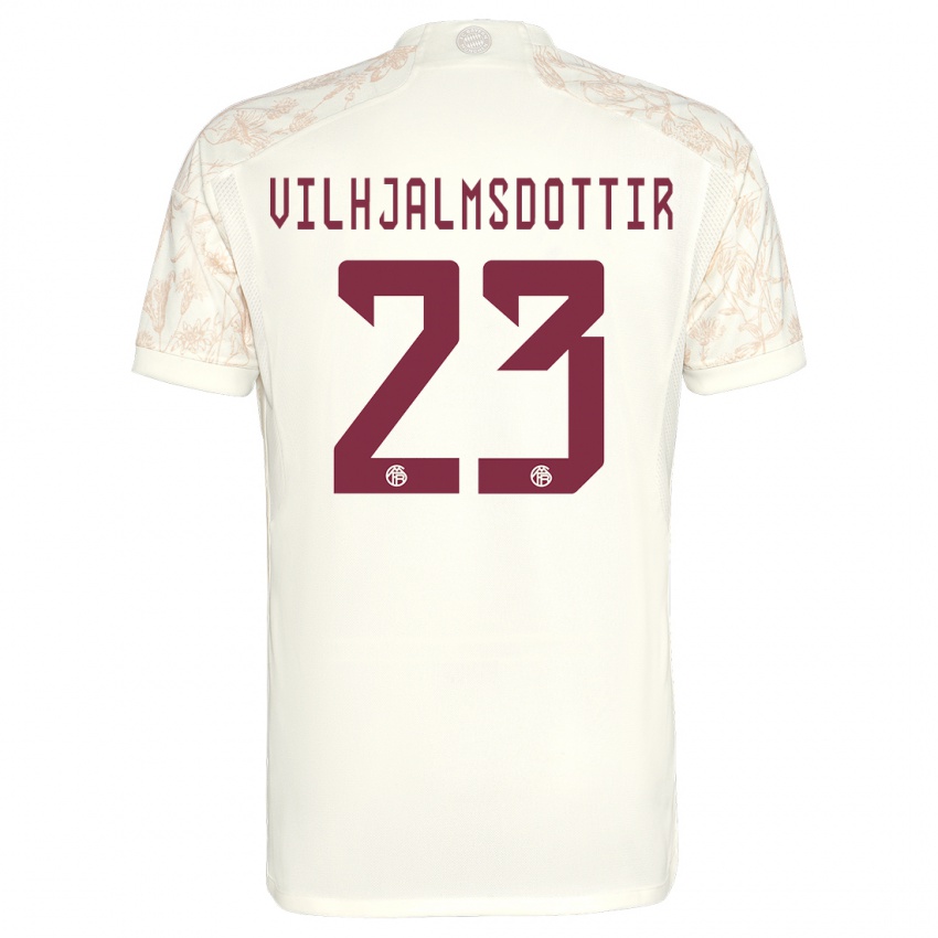 Mulher Camisola Karolina Lea Vilhjalmsdottir #23 Off White Terceiro 2023/24 Camisa