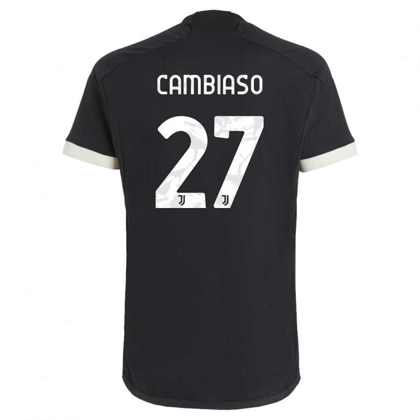 Mulher Camisola Andrea Cambiaso #27 Preto Terceiro 2023/24 Camisa