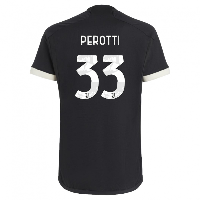 Mulher Camisola Clemente Perotti #33 Preto Terceiro 2023/24 Camisa