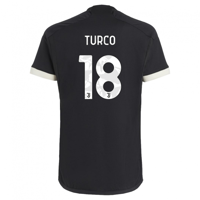 Mulher Camisola Nicolo Turco #18 Preto Terceiro 2023/24 Camisa