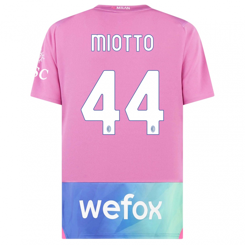 Mulher Camisola Giorgia Miotto #44 Rosa Roxo Terceiro 2023/24 Camisa