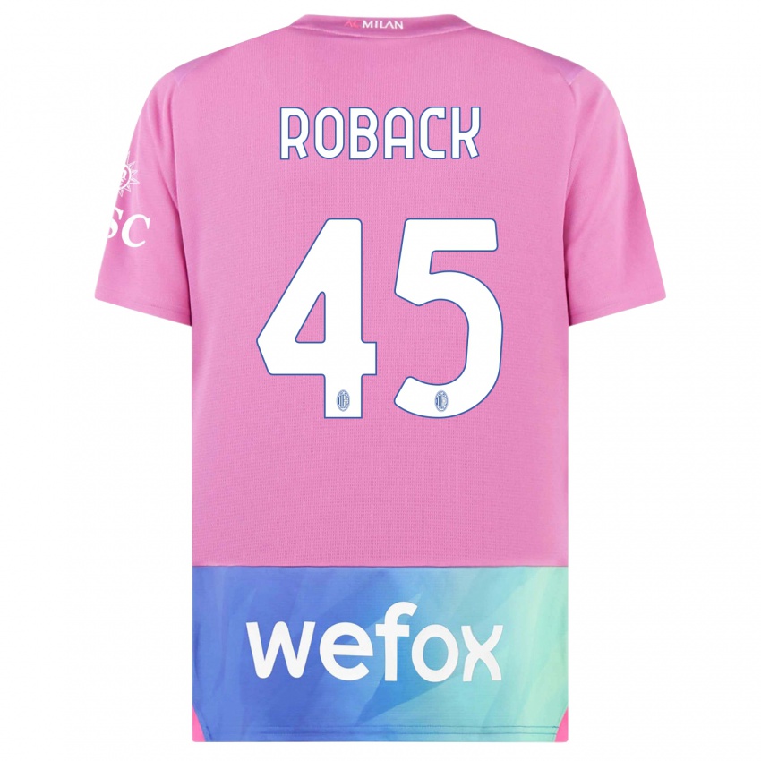 Mulher Camisola Emil Roback #45 Rosa Roxo Terceiro 2023/24 Camisa