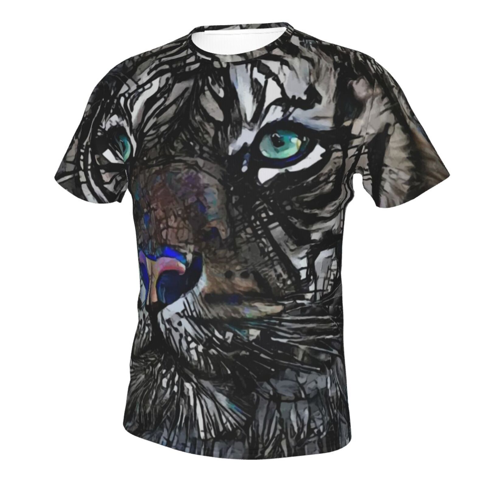Camiseta Clássica Bogdan Tigre Elementos De Mídia Mista